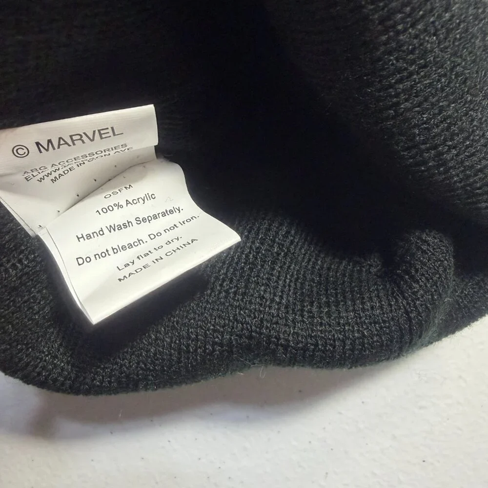 Marvel Avengers Pom Beanie Black Knit Winter Hat Boys/Girls/Adults Cozy Warm